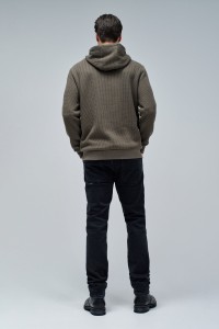 TEXTURED KNIT HOODIE