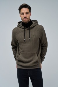 TEXTURED KNIT HOODIE