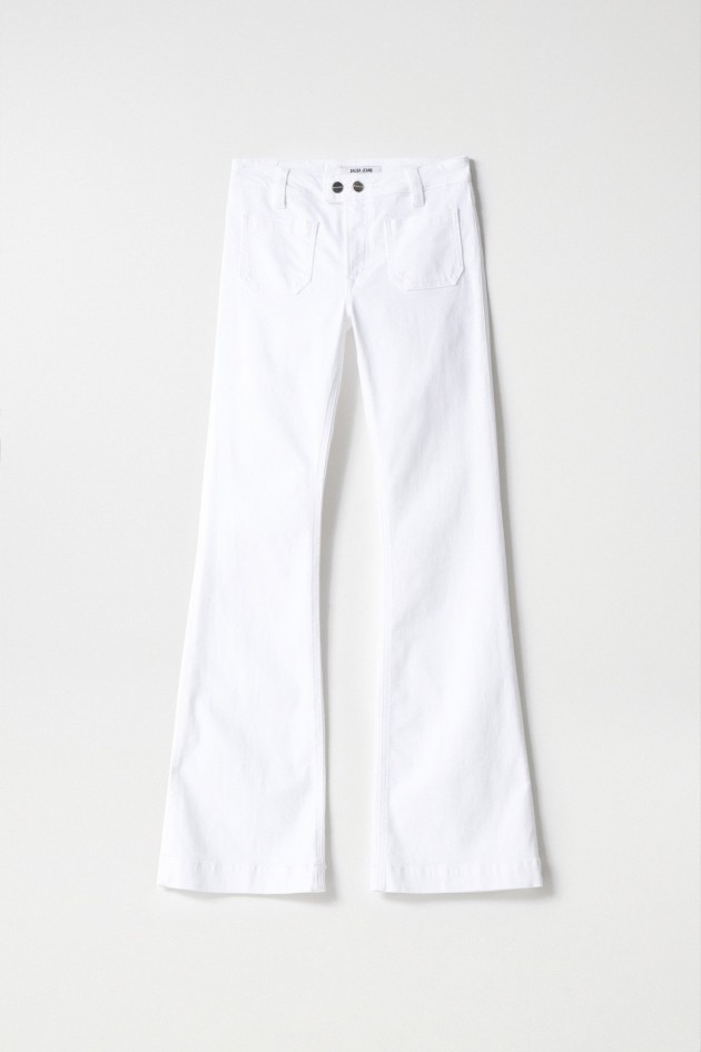 JEANS DESTINY PUSH UP FLARE COM BOLSOS