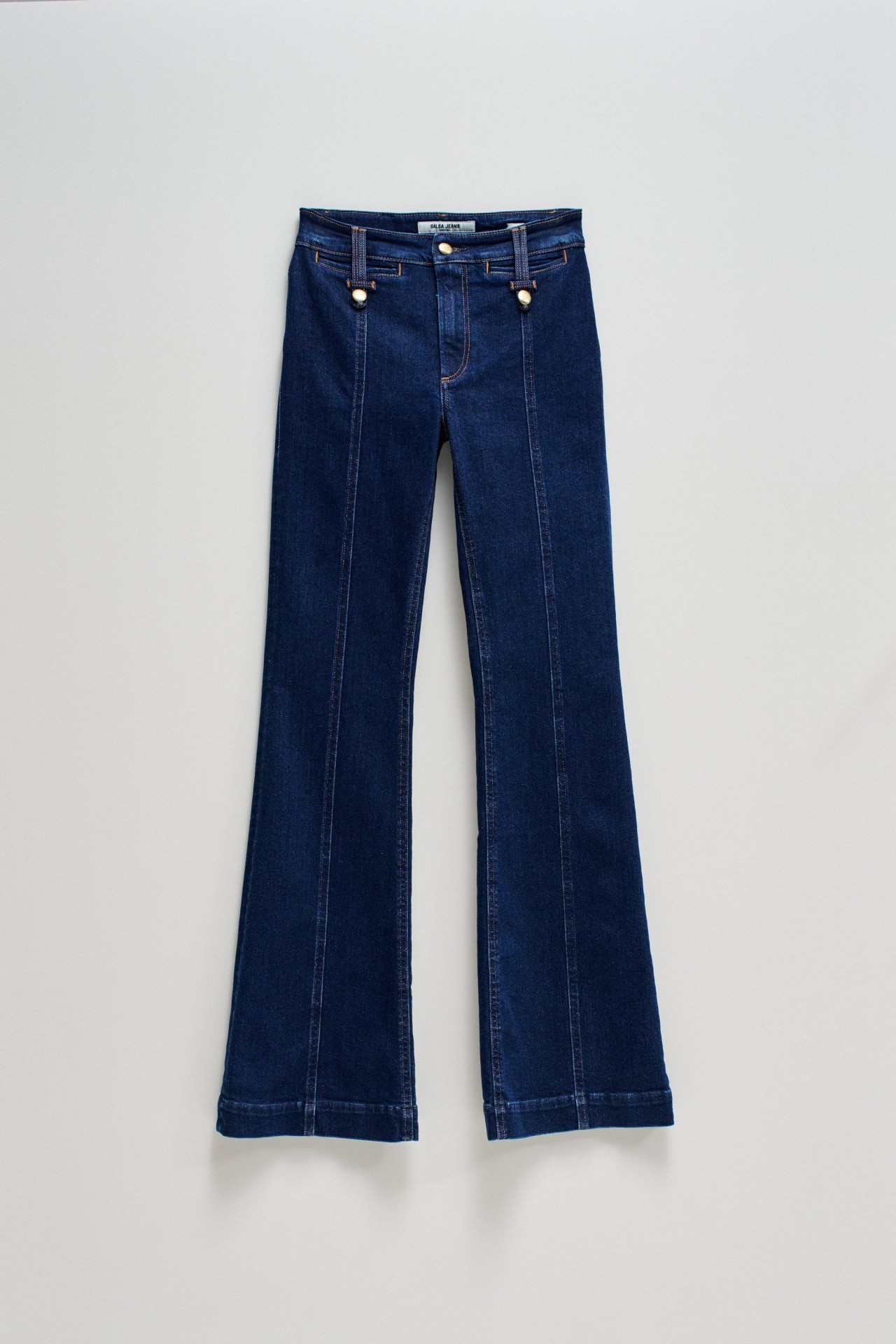 DESTINY PUSH UP FLARE JEANS WITH GOLD BUTTONS