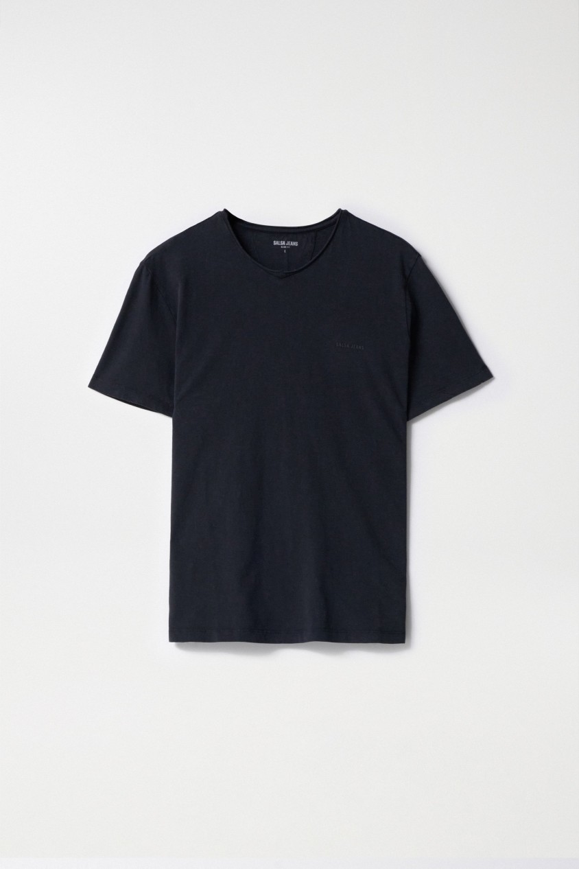 BAUMWOLL-T-SHIRT MIT FÄRBUNG UND BRANDING