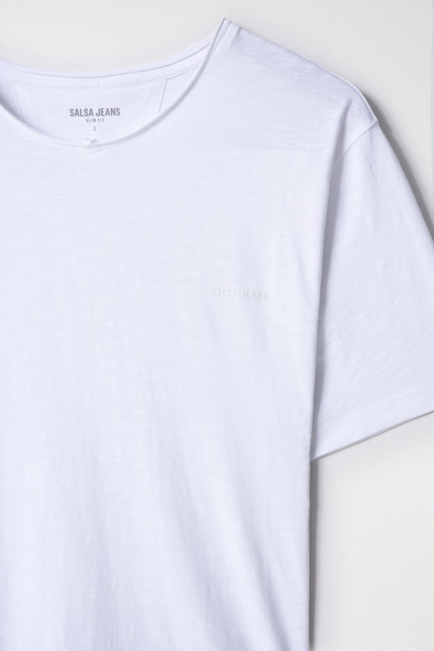 CAMISETA DE ALGODÓN TEÑIDA Y MARCADA