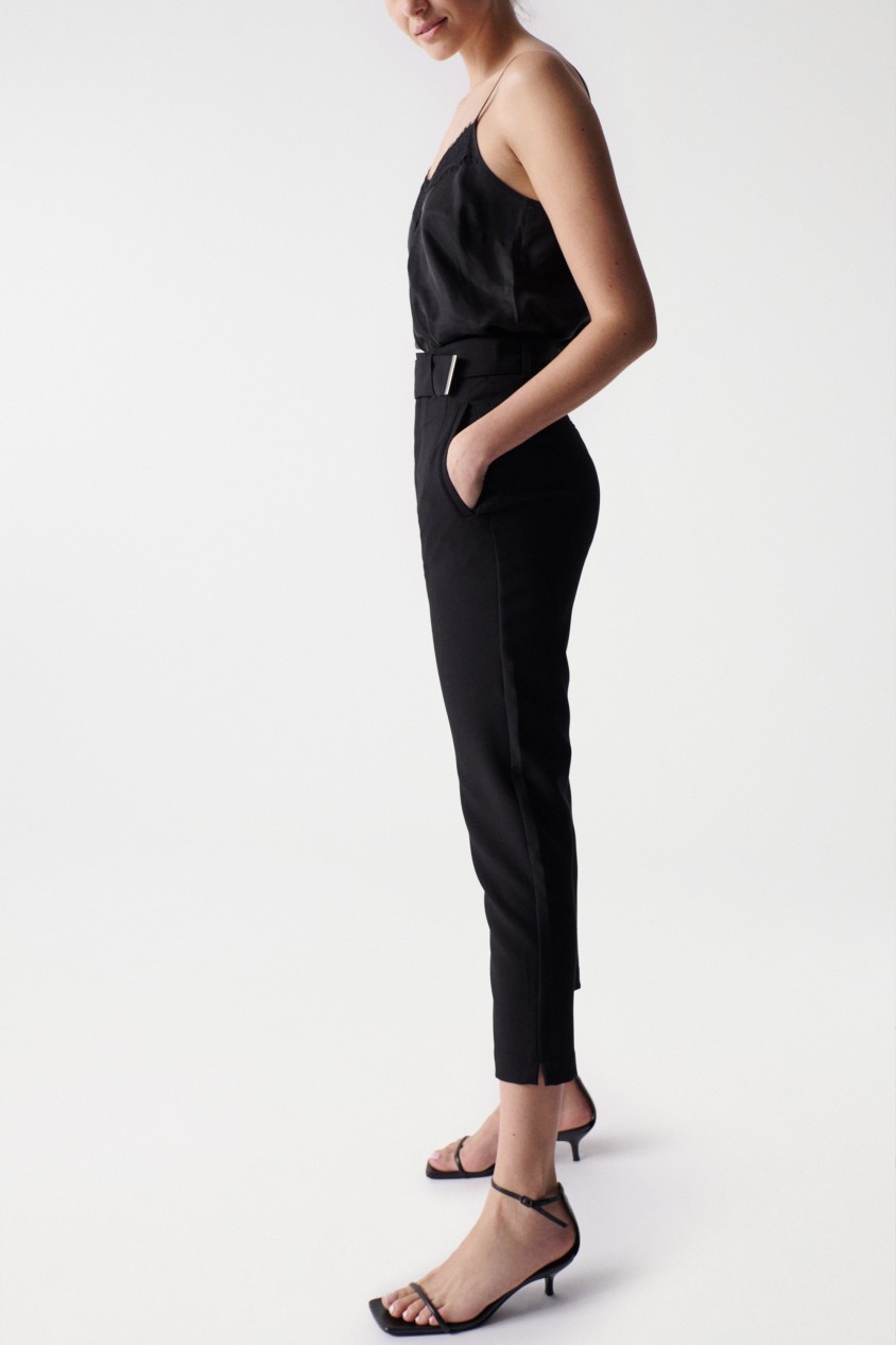 CHINO CROPPED SLIM TROUSERS