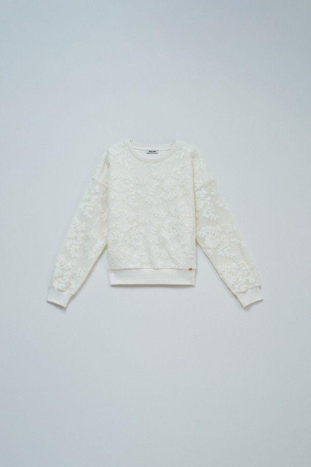 SWEAT À BRODERIES FLORALES