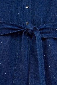 ROBE CHEMISE EN DENIM AVEC STRASS