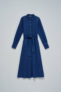 ROBE CHEMISE EN DENIM AVEC STRASS