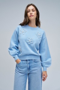 PULL EN MAILLE AVEC PERLES
