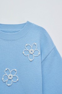 PULL EN MAILLE AVEC PERLES