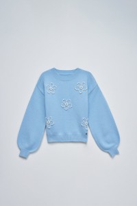 PULL EN MAILLE AVEC PERLES
