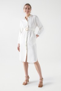 VESTIDO DE LINHO COM CINTO