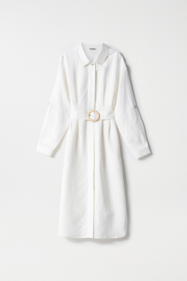 LINEN DRESS WITH BELT