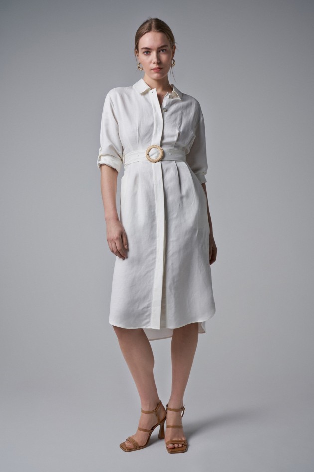 LINEN DRESS WITH BELT