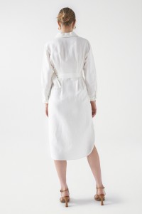 VESTIDO DE LINHO COM CINTO