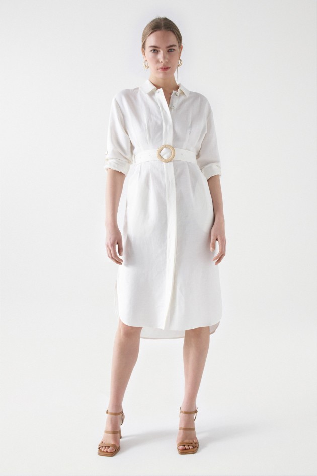 LINEN DRESS WITH BELT