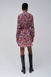 PLEATED DRESS WITH BELT