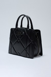 PADDED TOTE BAG LEATHER EFFECT