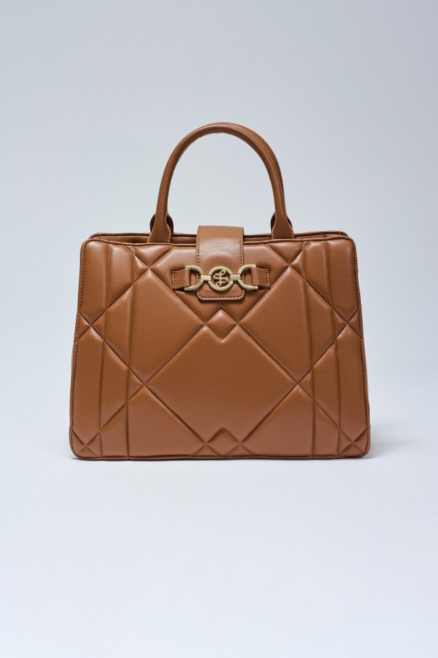 PADDED TOTE BAG LEATHER EFFECT