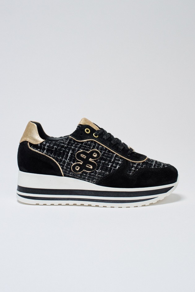LEATHER PLATFORM TRAINERS