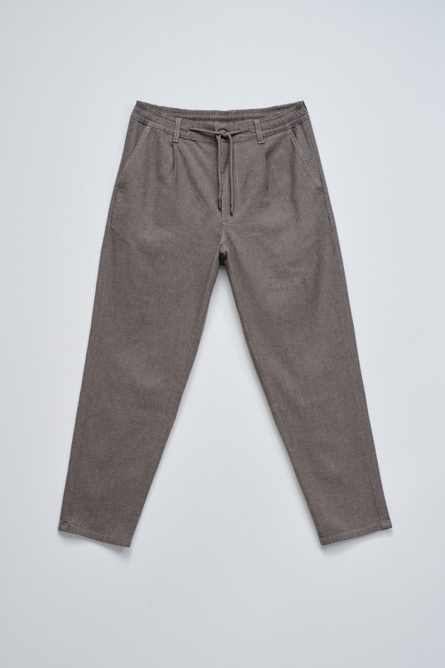 JOGGERS REGULAR FIT TROUSERS WITH LINEN