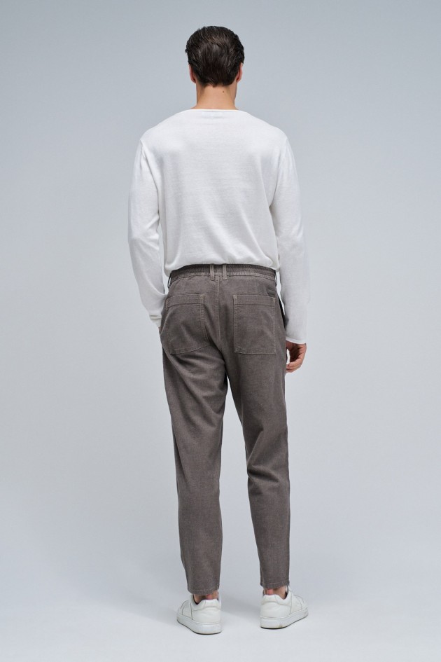 JOGGERS REGULAR FIT TROUSERS WITH LINEN