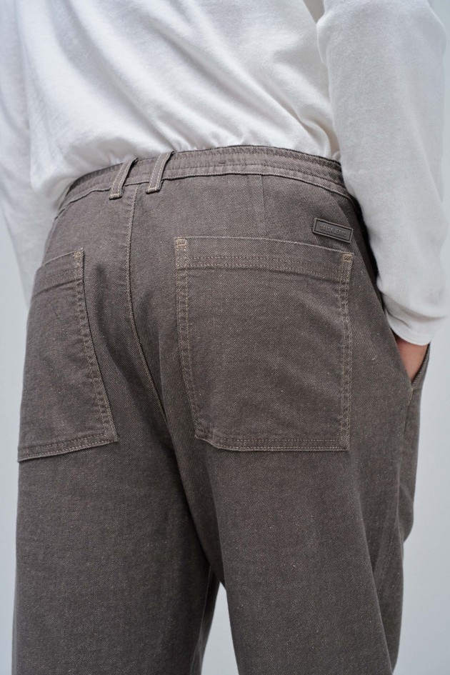 JOGGERS REGULAR FIT TROUSERS WITH LINEN