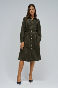 MIDI SUEDE DRESS