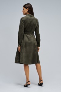 MIDI SUEDE DRESS