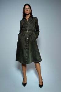 MIDI SUEDE DRESS