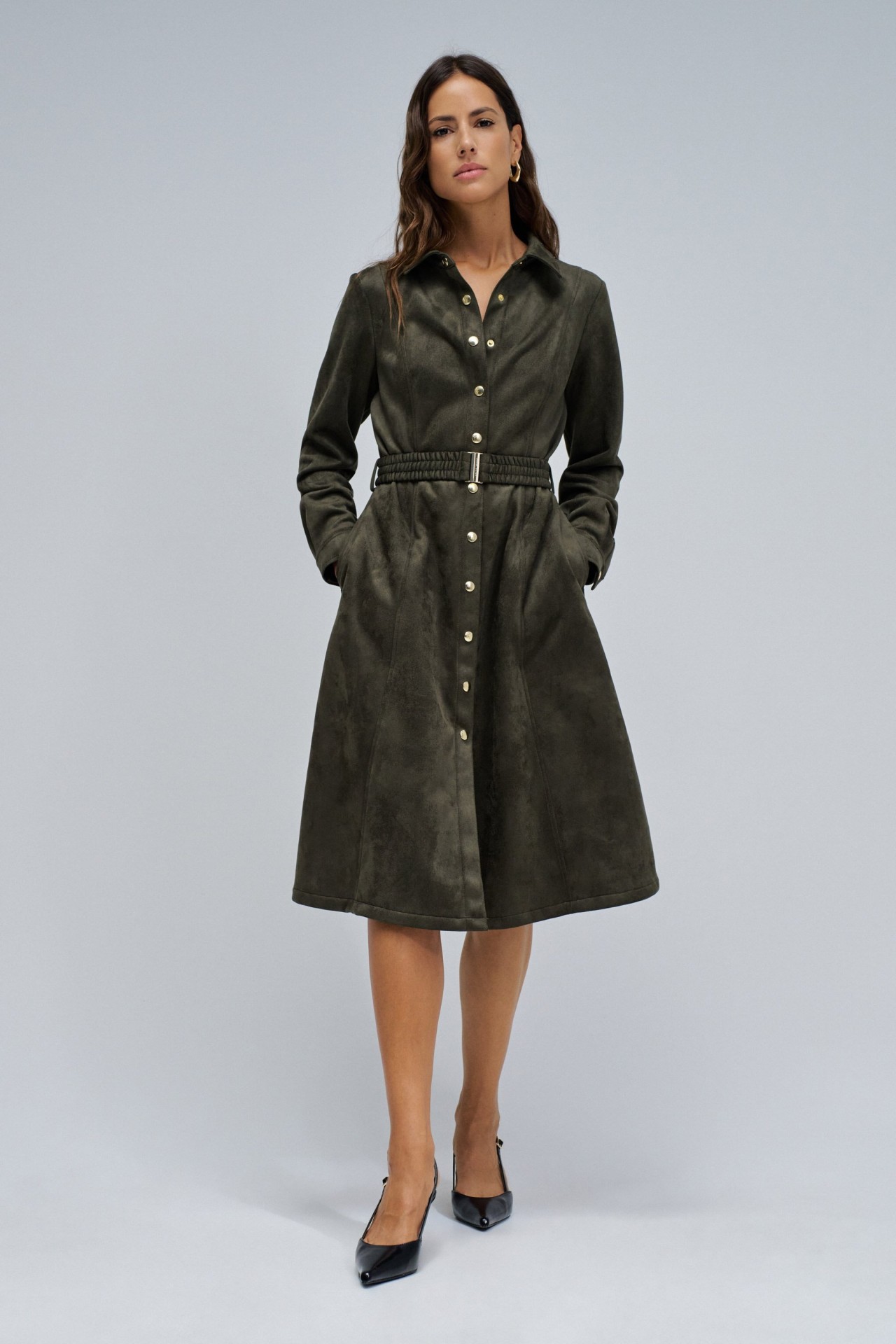 MIDI SUEDE DRESS
