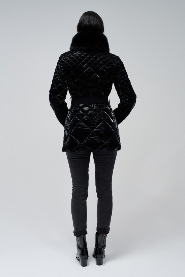 MANTEAU MATELASSÉ AVEC EFFECT VELOURS