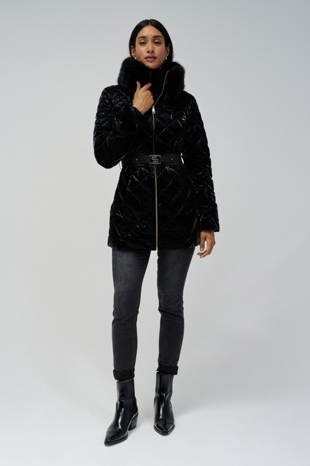 MANTEAU MATELASSÉ AVEC EFFECT VELOURS