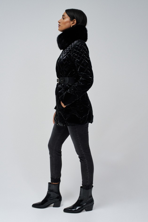 MANTEAU MATELASSÉ AVEC EFFECT VELOURS