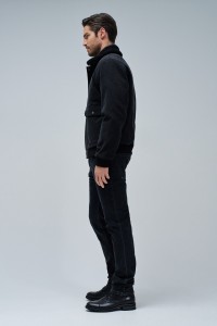BOMBER JACKET WITH FUR COLLAR