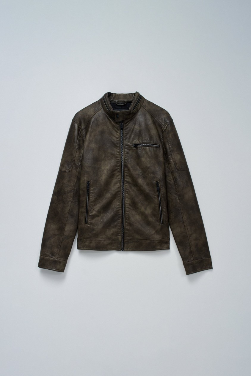 VESTE MOTARD EFFET CUIR