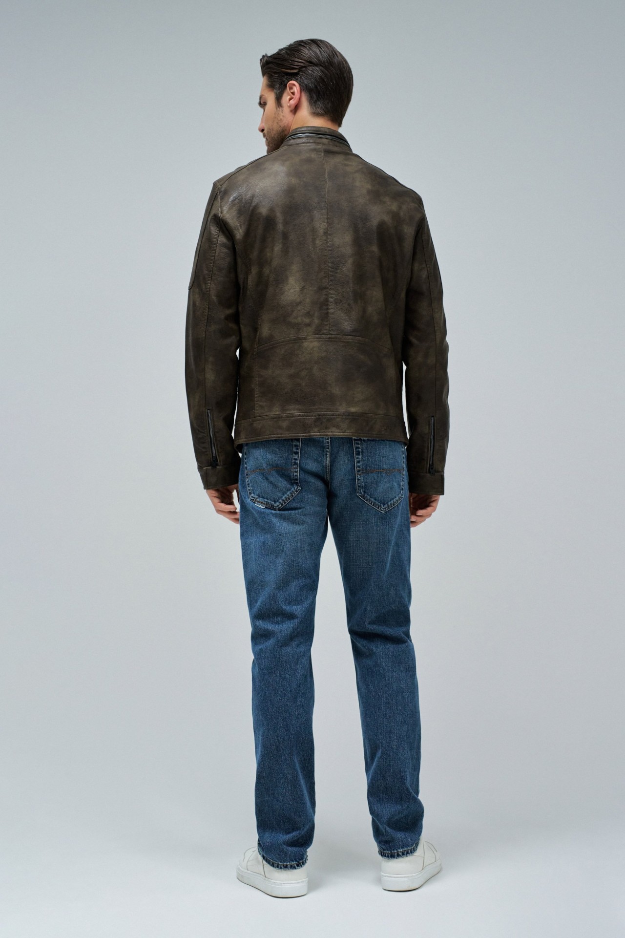 VESTE MOTARD EFFET CUIR