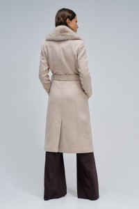 VESTE EN LAINE GRACE LONG AVEC FOURRURE
