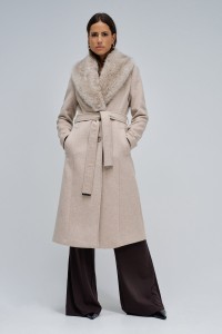 VESTE EN LAINE GRACE LONG AVEC FOURRURE