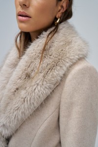 VESTE EN LAINE GRACE LONG AVEC FOURRURE
