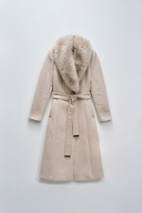 VESTE EN LAINE GRACE LONG AVEC FOURRURE