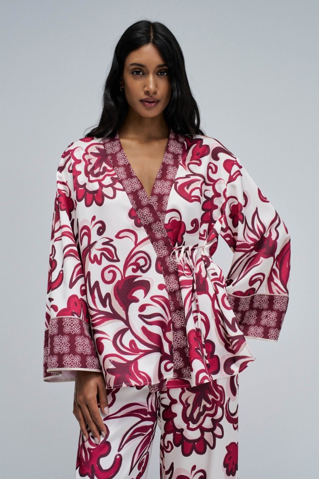 KIMONO COM ESTAMPADO FLORAL