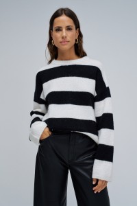 WOOL AND MOHAIR STRIPED JUMPER