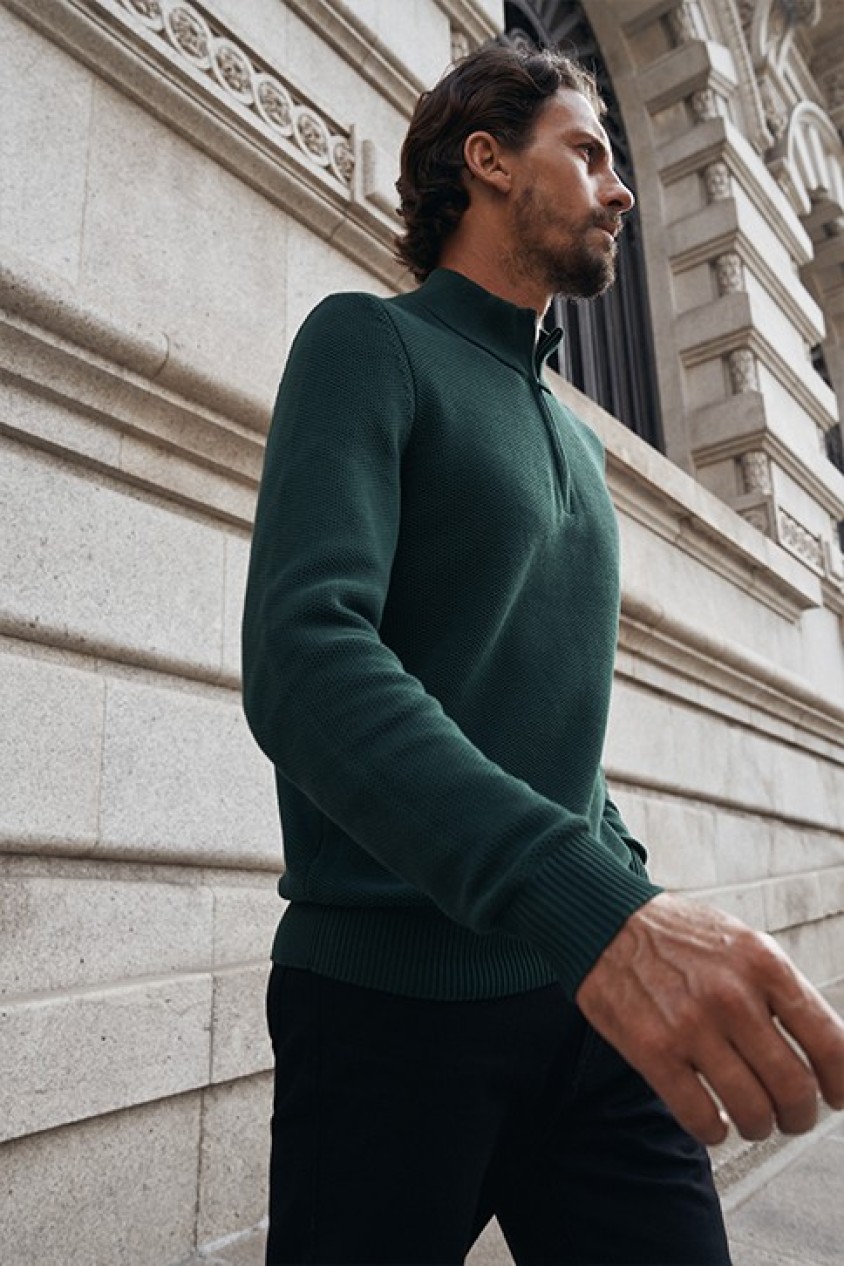 JERSEY DE PUNTO CON MEDIO CIERRE