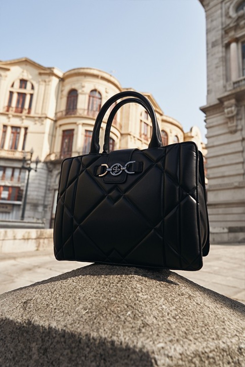 PADDED TOTE BAG LEATHER EFFECT