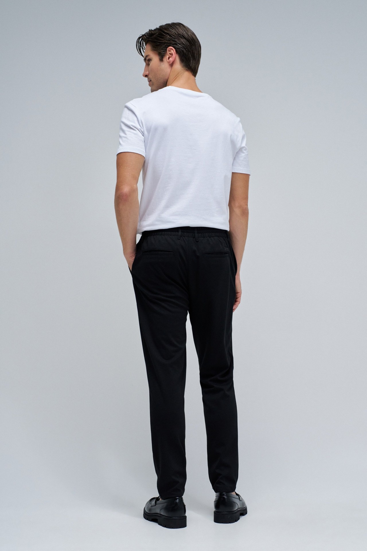 SLIM FIT JOGGERS TROUSERS IN FABRIC