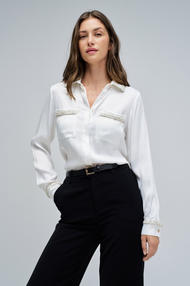 CHEMISE EN TWEED SATIN