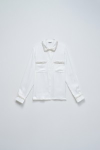 CHEMISE EN TWEED SATIN