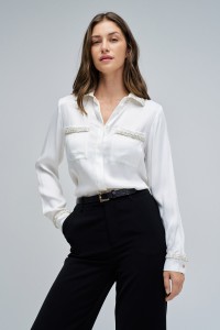 CHEMISE EN TWEED SATIN