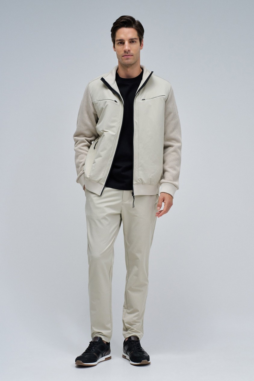 SLIM FIT JOGGERS TROUSERS IN FABRIC