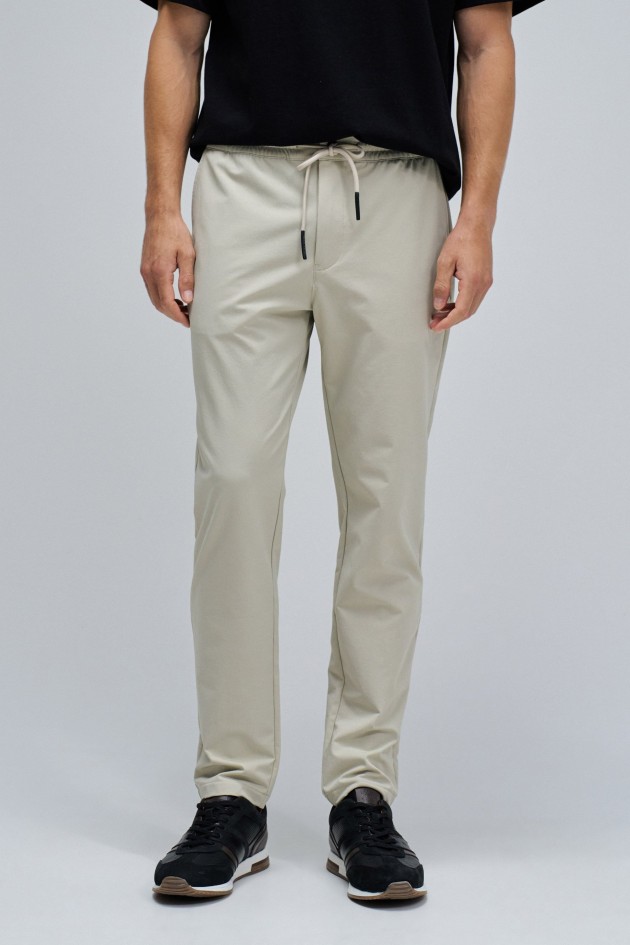 SLIM FIT JOGGERS TROUSERS IN FABRIC
