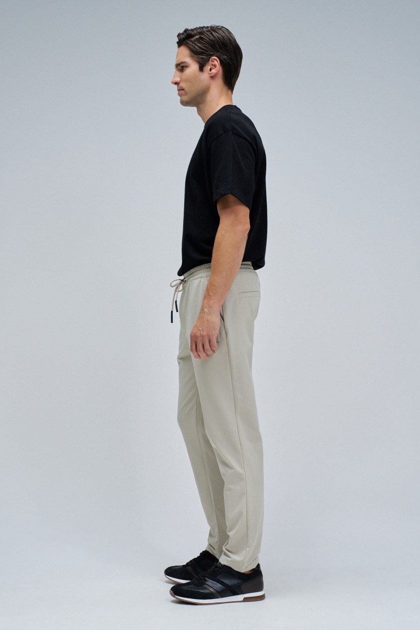 SLIM FIT JOGGERS TROUSERS IN FABRIC